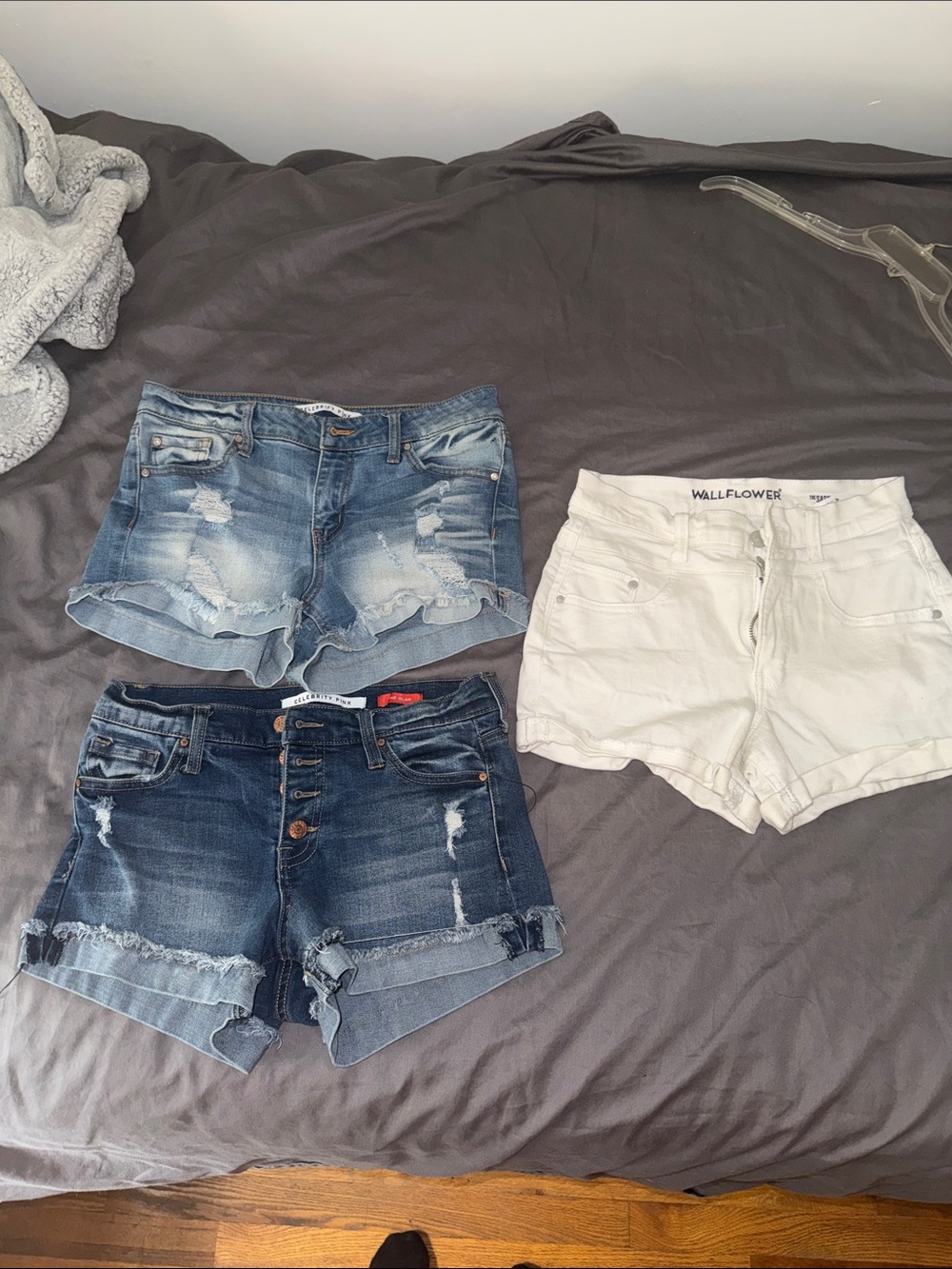 Celebrity pink and wallflower  White & blue Denim Shorts bundle!